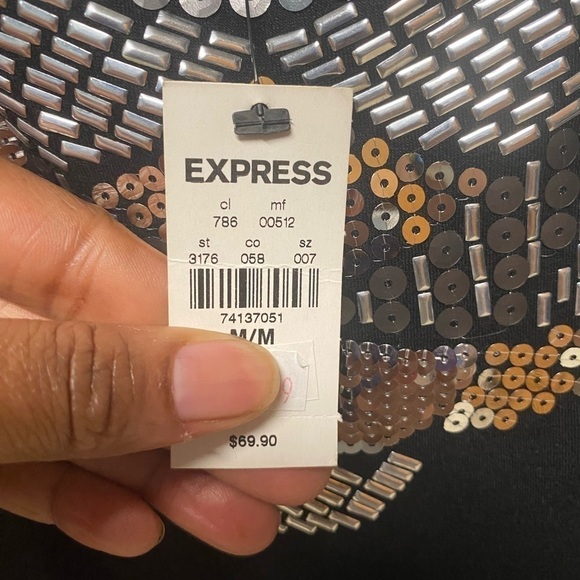 Express Black embellished stretch midi tank dress size Medium 
NWT - Picture 6 of 8